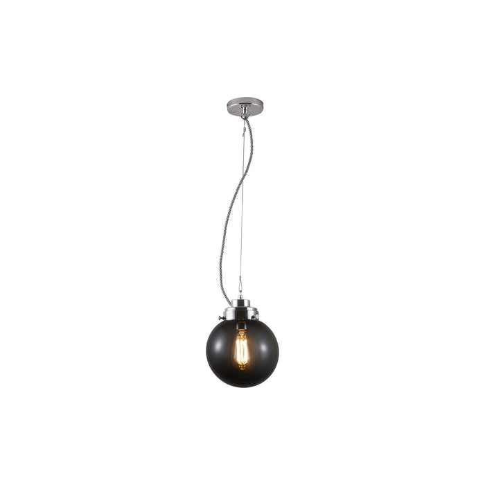 Globe Pendant Light in Anthracite/Chrome (Small).