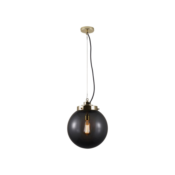 Globe Pendant Light in Anthracite/Brass (Medium).