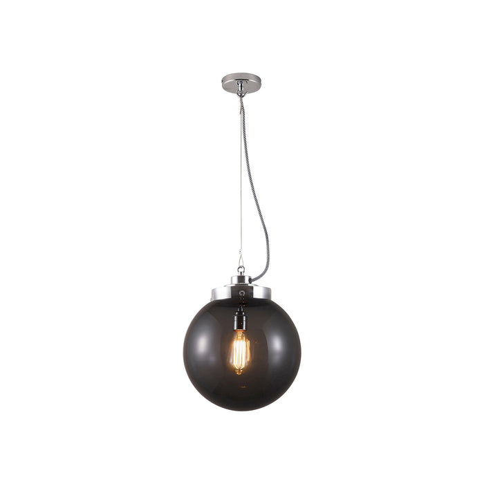 Globe Pendant Light in Anthracite/Chrome (Medium).