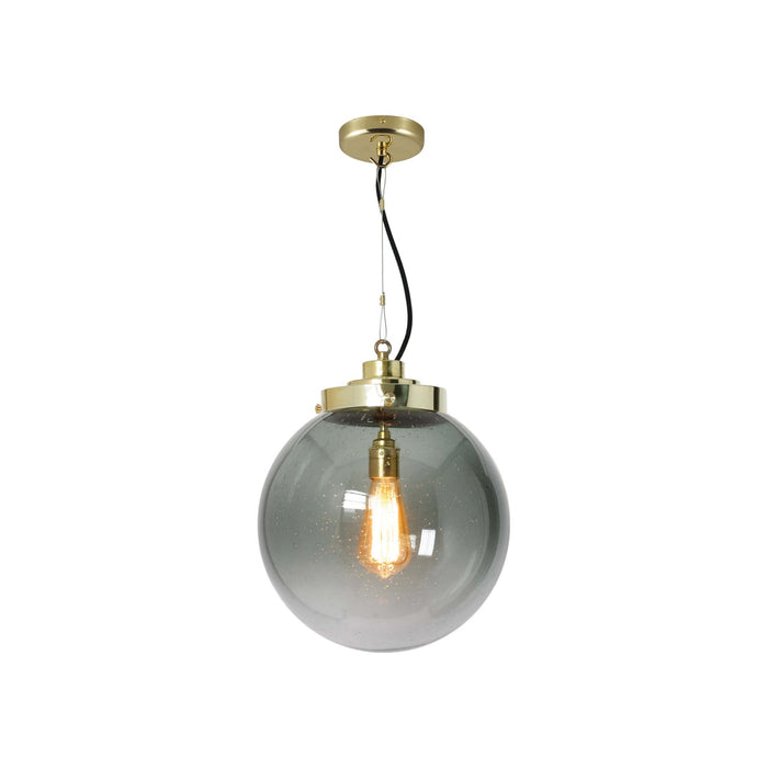 Globe Pendant Light in Seedy Anthracite/Brass (Medium).