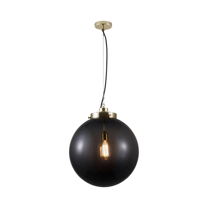 Globe Pendant Light in Anthracite/Brass (Large).