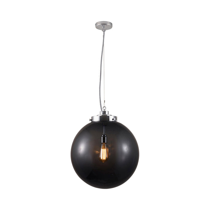 Globe Pendant Light in Anthracite/Chrome (Large).