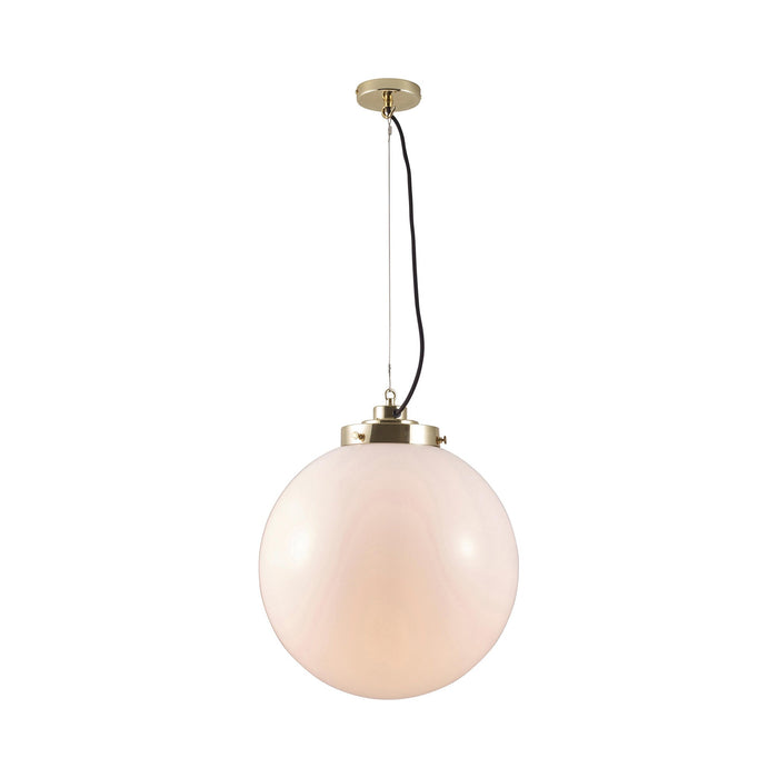 Globe Pendant Light in Opal/Brass (Large).