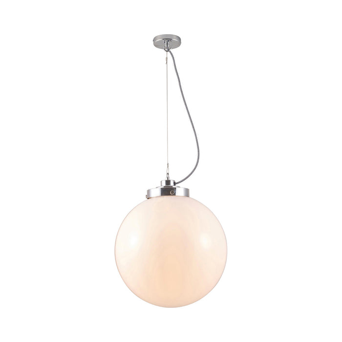 Globe Pendant Light in Opal/Chrome (Large).