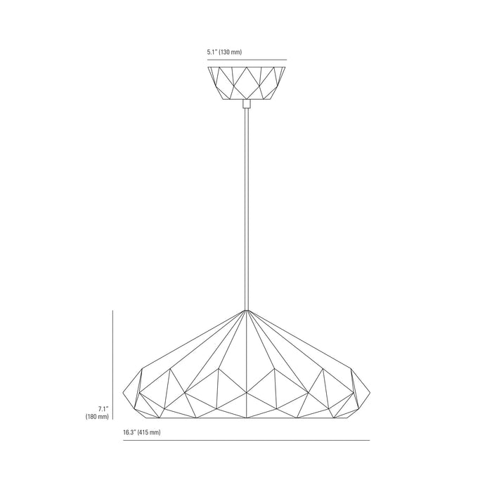 Hatton Pendant Light - line drawing.