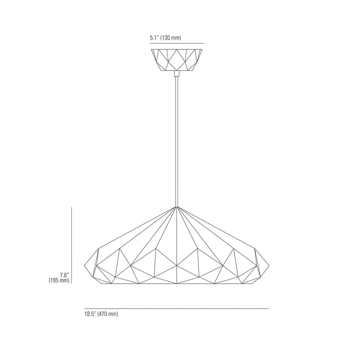 Hatton Pendant Light - line drawing.