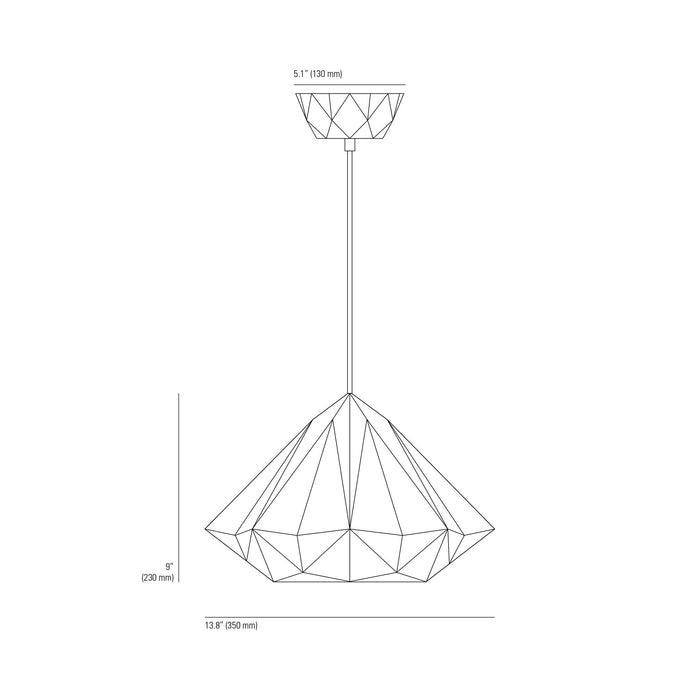 Hatton Pendant Light - line drawing.