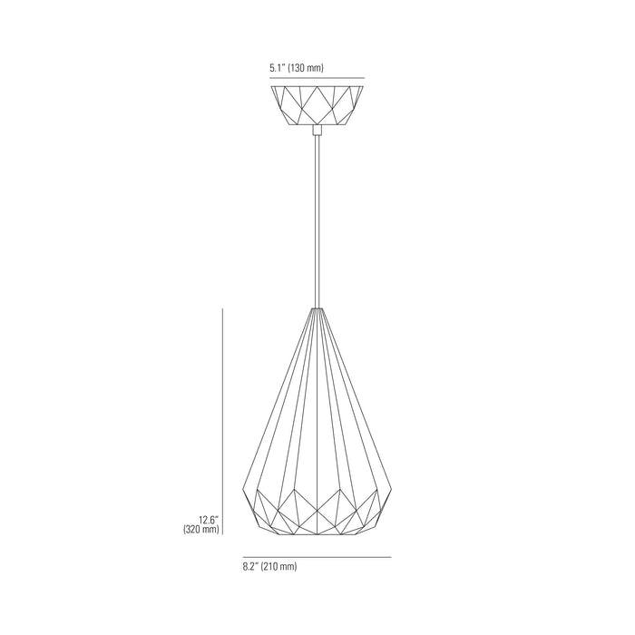 Hatton Pendant Light - line drawing.