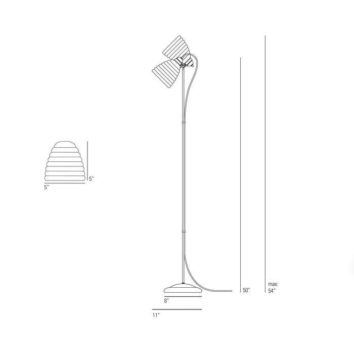 Hector Bibendum Floor Lamp - line drawing.