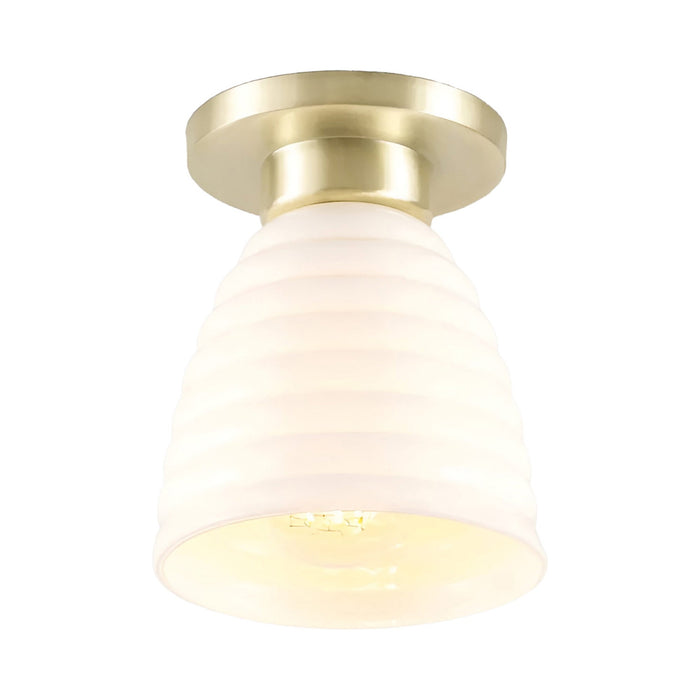 Hector Bibendum Flush Mount Ceiling Light in Satin Brass.