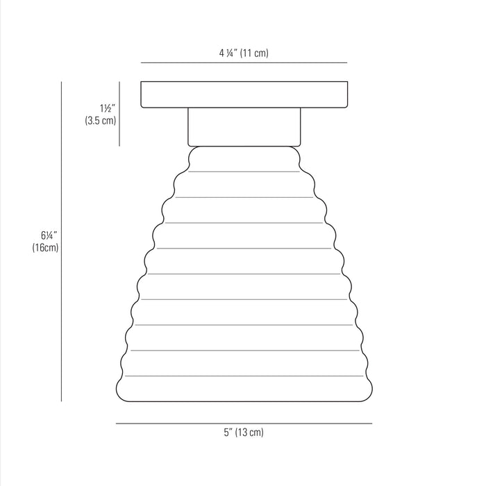 Hector Bibendum Flush Mount Ceiling Light - line drawing.