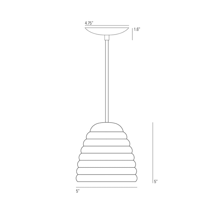 Hector Bibendum Pendant Light - line drawing.