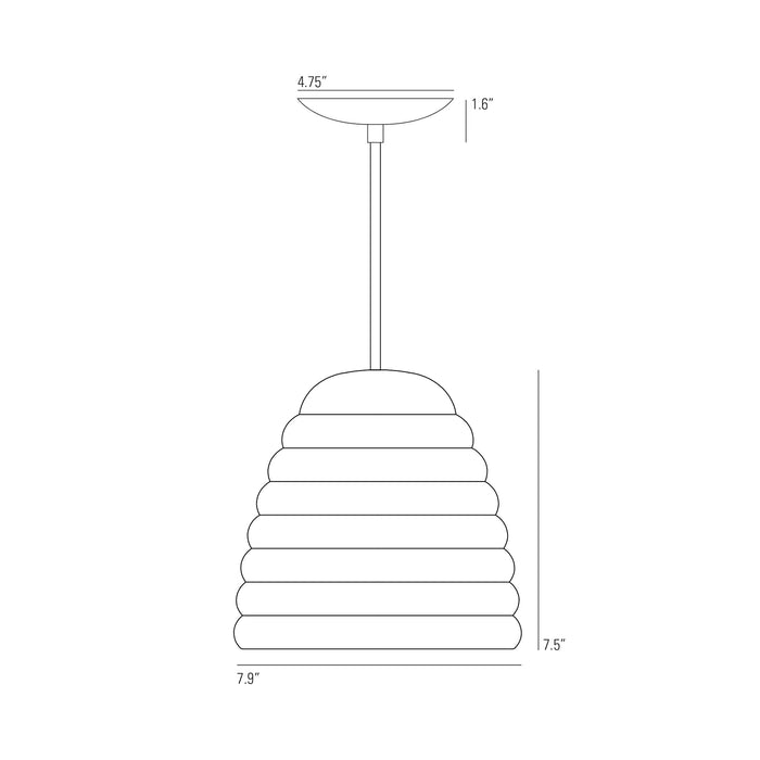 Hector Bibendum Pendant Light - line drawing.