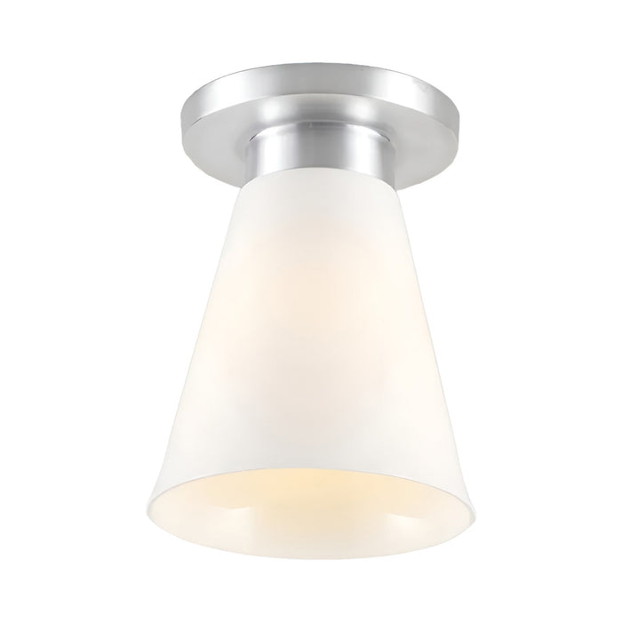 Hector Flowerpot Flush Mount Ceiling Light in Brushed Aluminum.