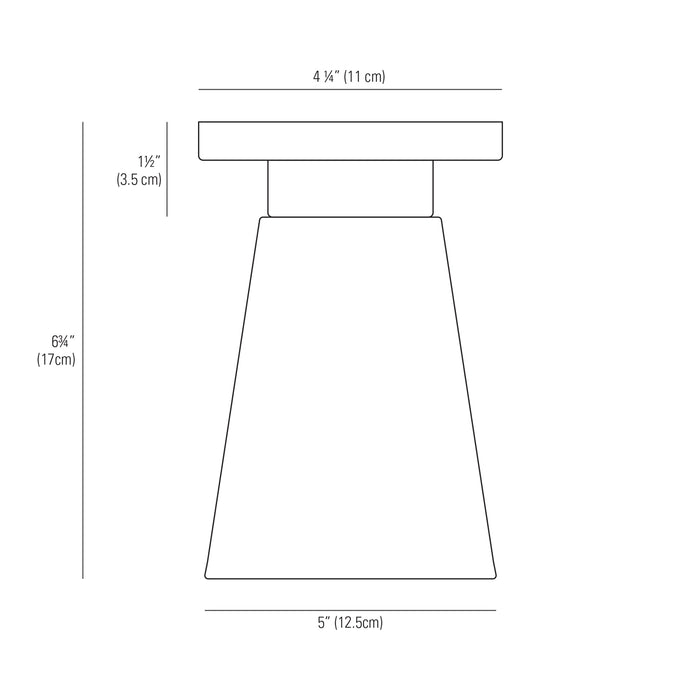 Hector Flowerpot Flush Mount Ceiling Light - line drawing.