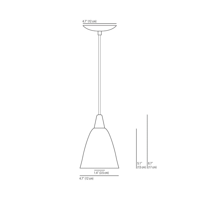 Hector Pendant Light - line drawing.