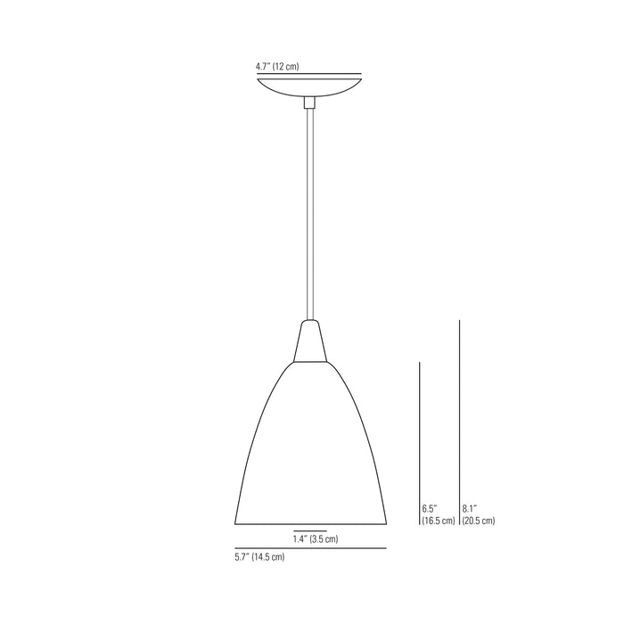 Hector Pendant Light - line drawing.