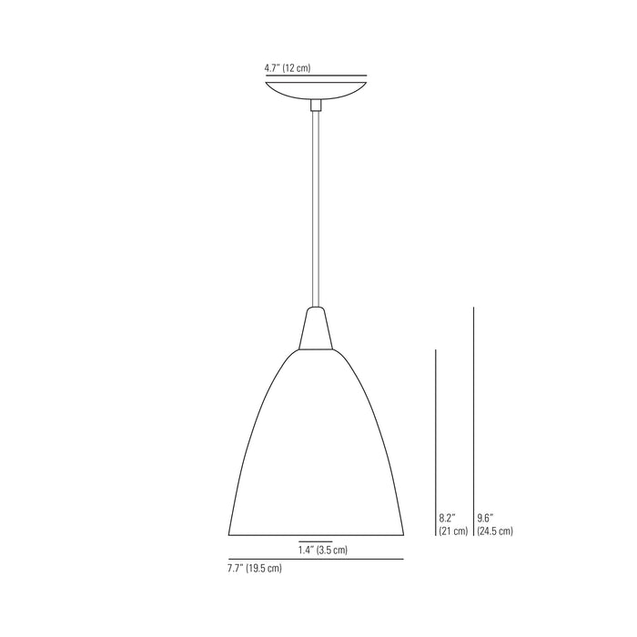 Hector Pendant Light - line drawing.