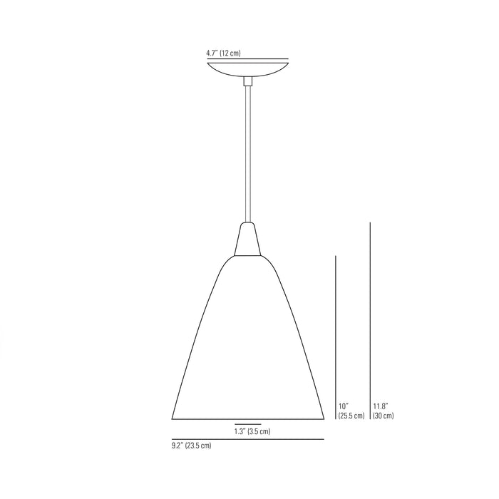 Hector Pendant Light - line drawing.