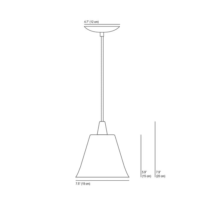 Hector Pleat Pendant Light - line drawing.