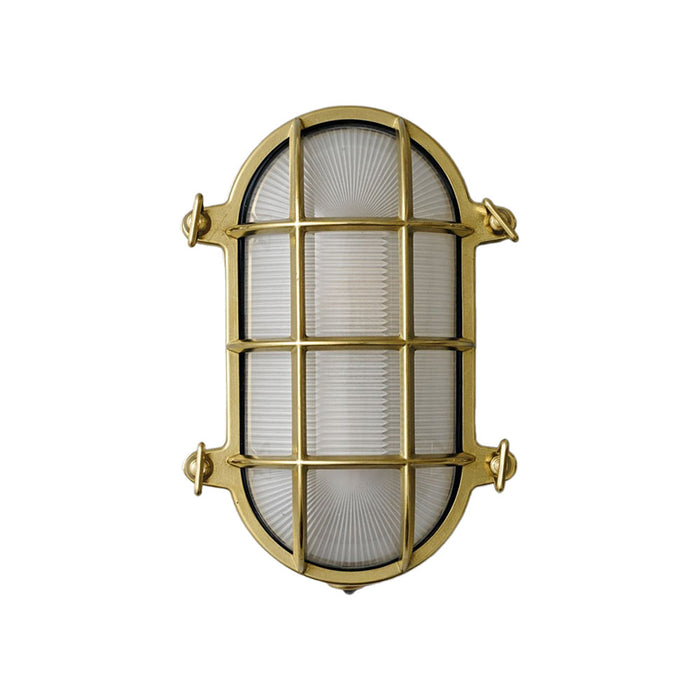 Oval Brass Bulkhead Indoor/Outdoor Wall Light.