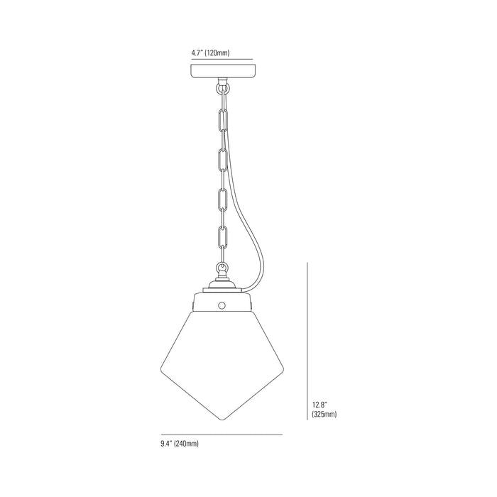 Point Pendant Light - line drawing.