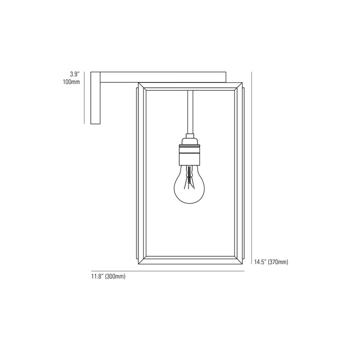 Portico Outdoor Wall Light - line drawing.