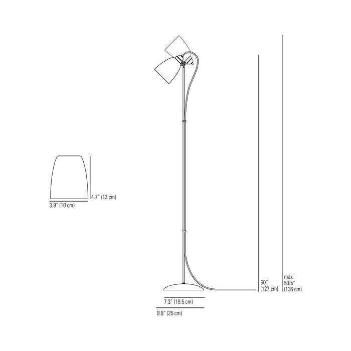 Primo Floor Lamp - line drawing.