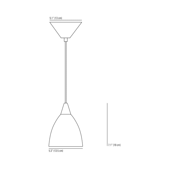 Prismatic Pendant Light - line drawing.