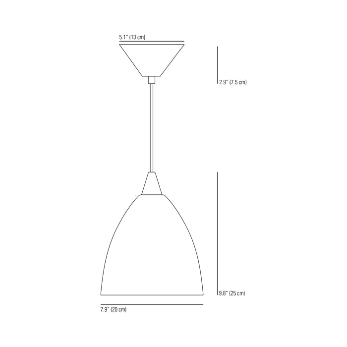 Prismatic Pendant Light - line drawing.