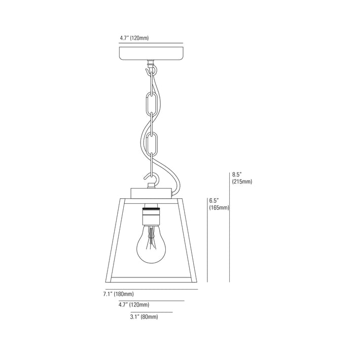 Quad Pendant Light - line drawing.