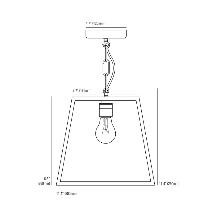 Quad Pendant Light - line drawing.