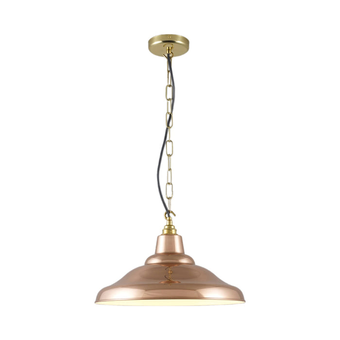 School 7200 Pendant Light in Polished Copper/White.