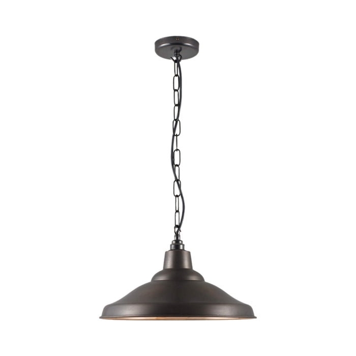 School 7200 Pendant Light in Weathered Copper/Polished Copper.