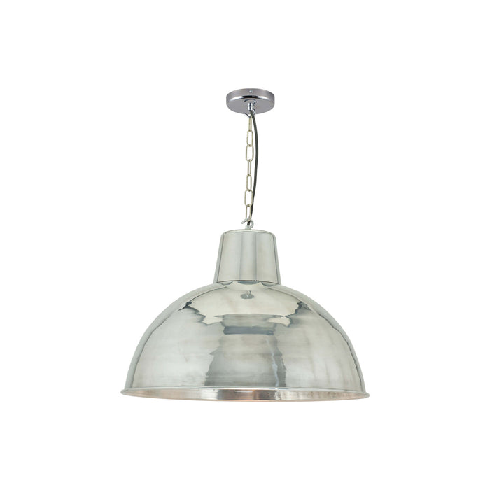 Spun Reflector Pendant Light in Polished Aluminium (Medium).