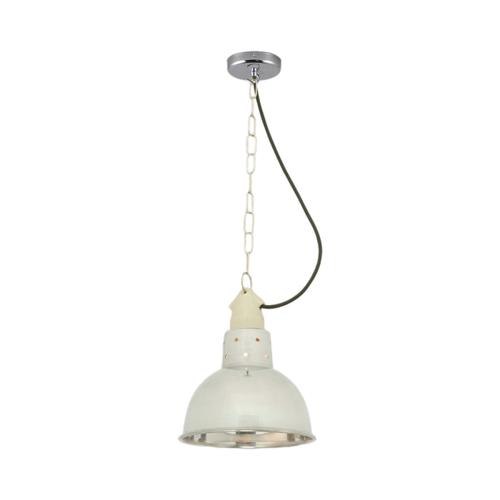 Spun Reflector Pendant Light with Suspension Lampholder in Polished Aluminium.