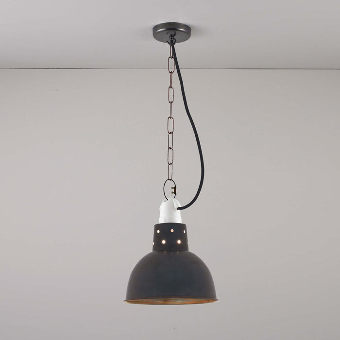 Spun Reflector Pendant Light with Suspension Lampholder in Detail.