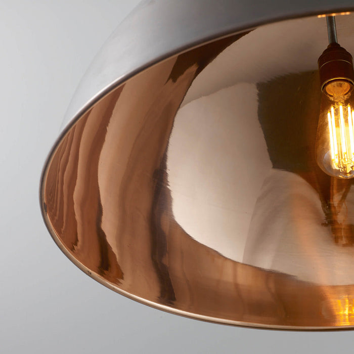 Spun Reflector Pendant Light with Suspension Lampholder in Detail.