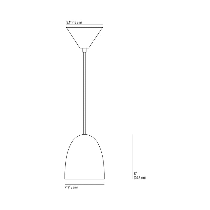 Stanley Pendant Light - line drawing.