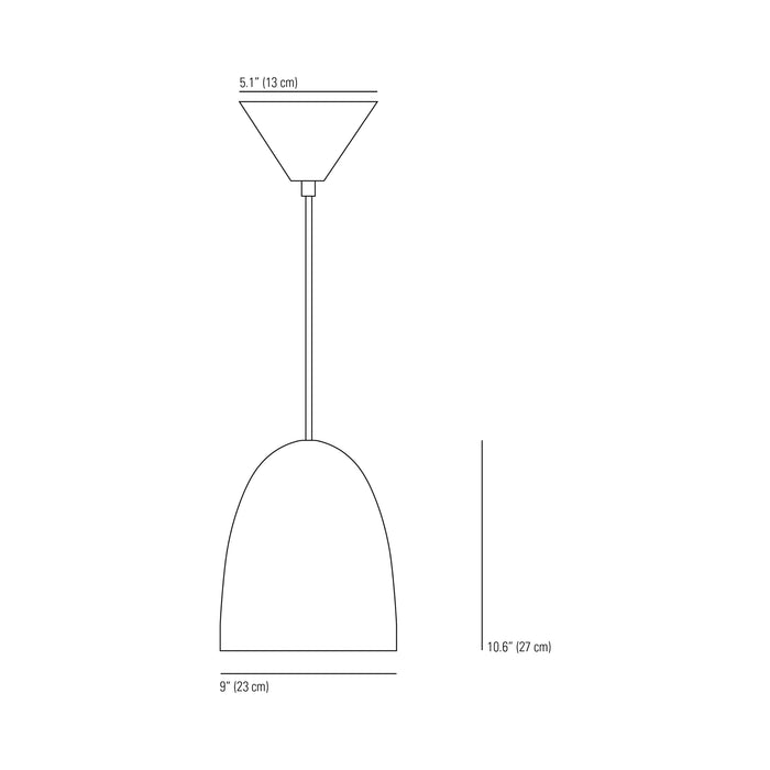 Stanley Pendant Light - line drawing.