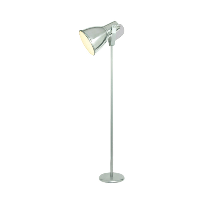 Stirrup Floor Lamp in Natural Aluminium.