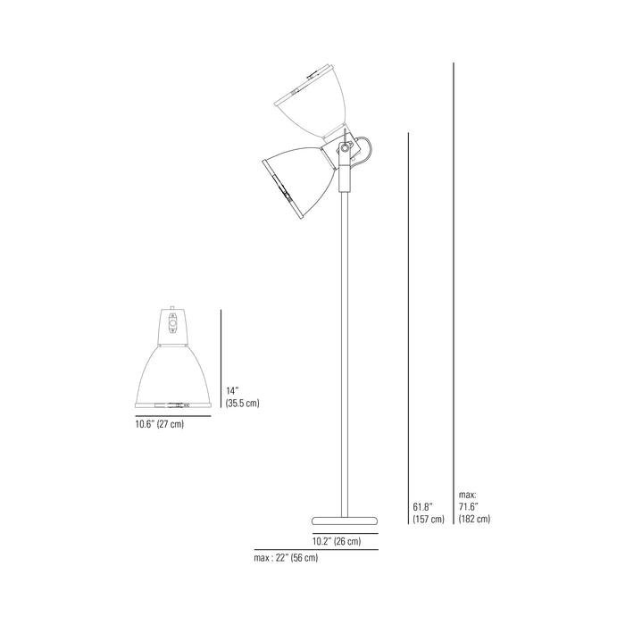 Stirrup Floor Lamp - line drawing.