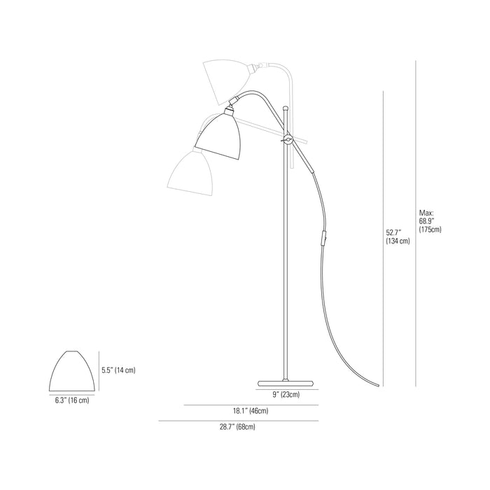 Task Floor Lamp - line drawing.