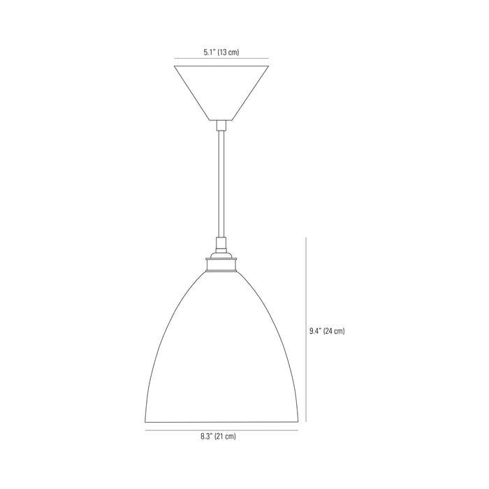 Task Pendant Light - line drawing.