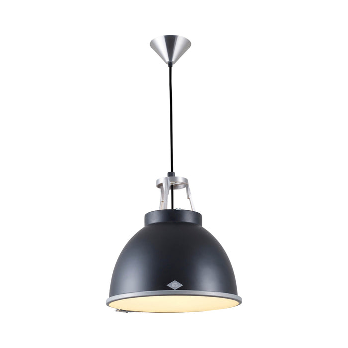 Titan Pendant Light in Black (Small/Etched Glass).