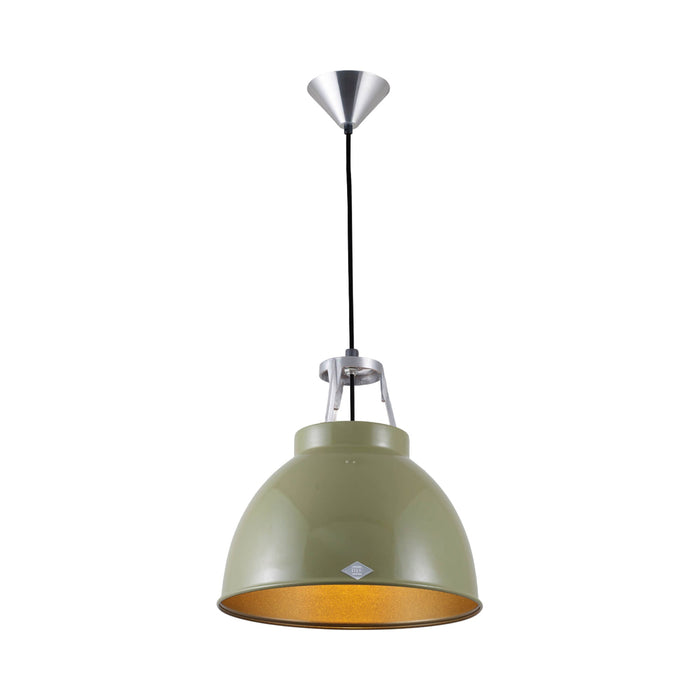 Titan Pendant Light in Olive Green/Bronze (Small/No Glass).