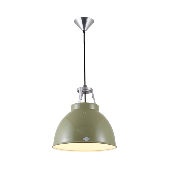 Titan Pendant Light in Olive Green/White (Small/No Glass).