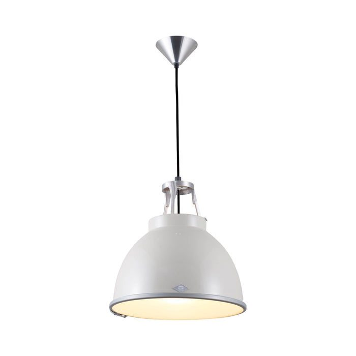 Titan Pendant Light in Putty Grey (Small/Etched Glass).