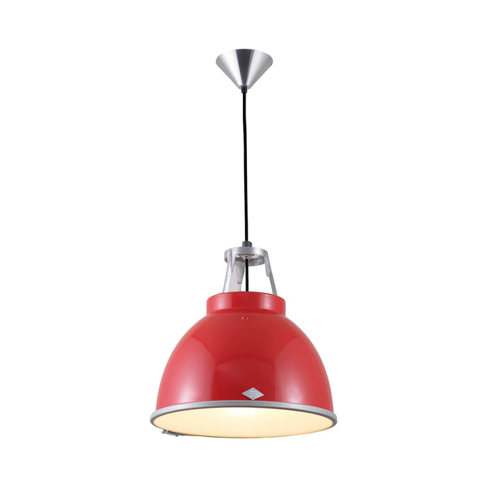 Titan Pendant Light in Red (Small/Etched Glass).