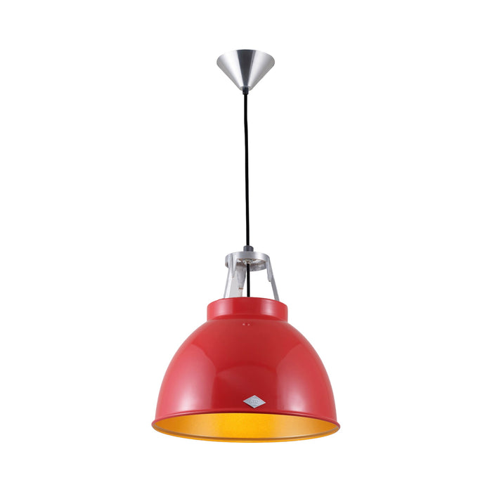 Titan Pendant Light in Red/Gold (Small/No Glass).